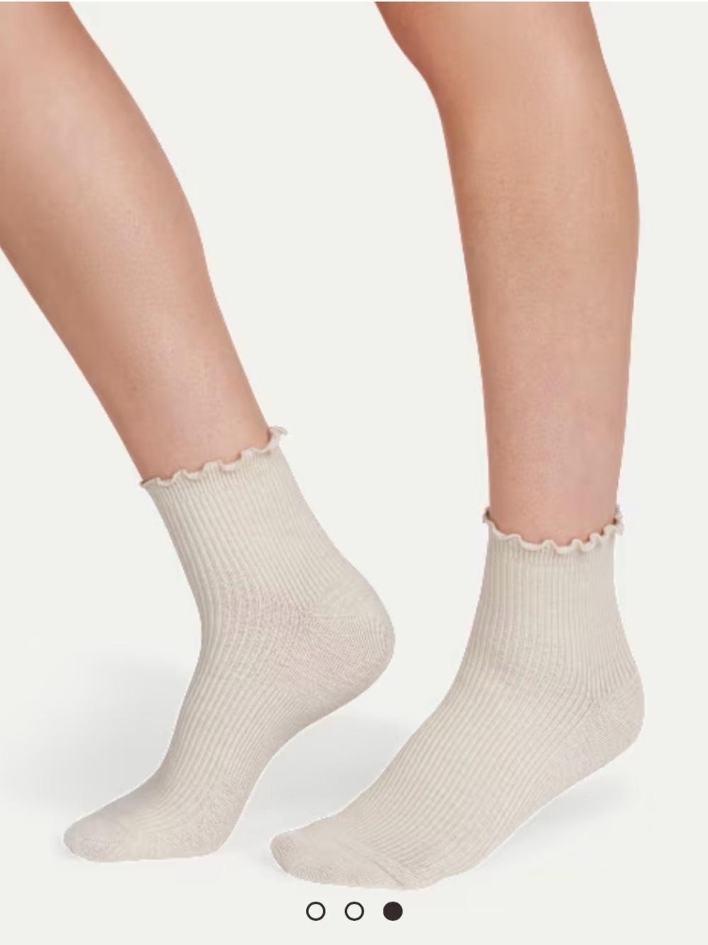 GAP Cream Ruffle-Edge Ribbed Ankle Socks